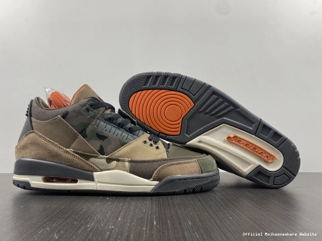 Official Maikesneakers Patchwork Jordan 3 DO1830-200 Camo Air Retro 0729